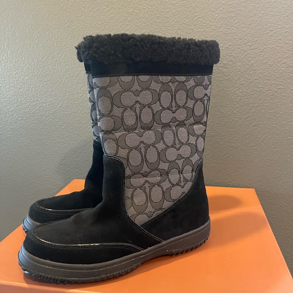 COACH Sherman Sig Suede boots